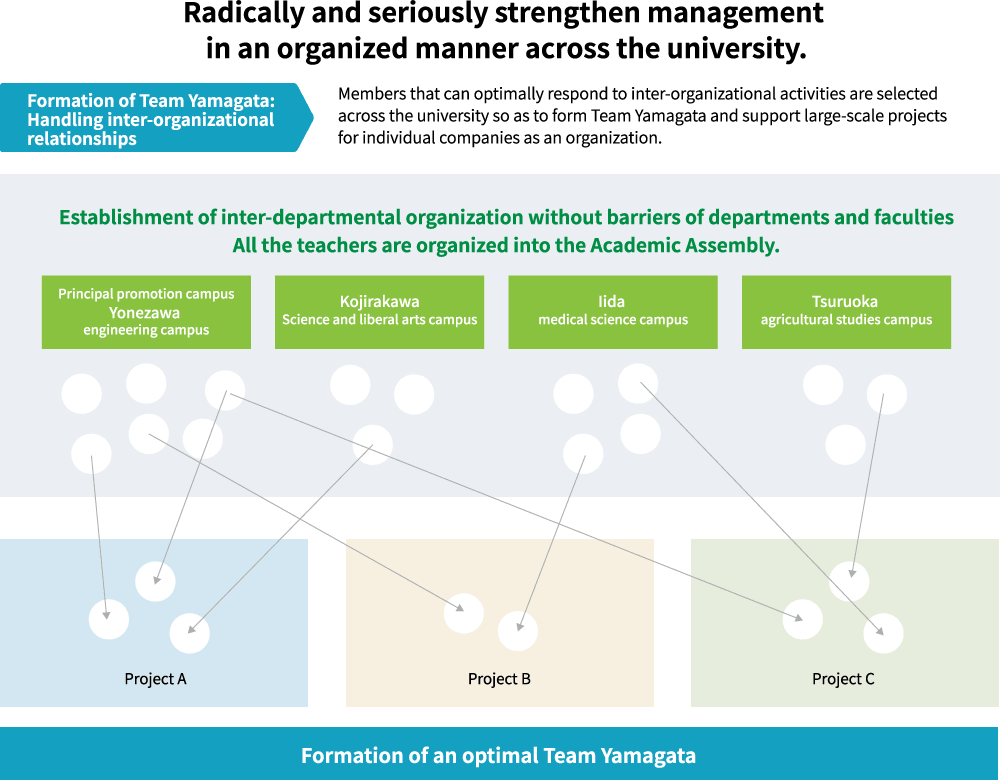 Radically and seriously strengthen management in an organized manner across the university.